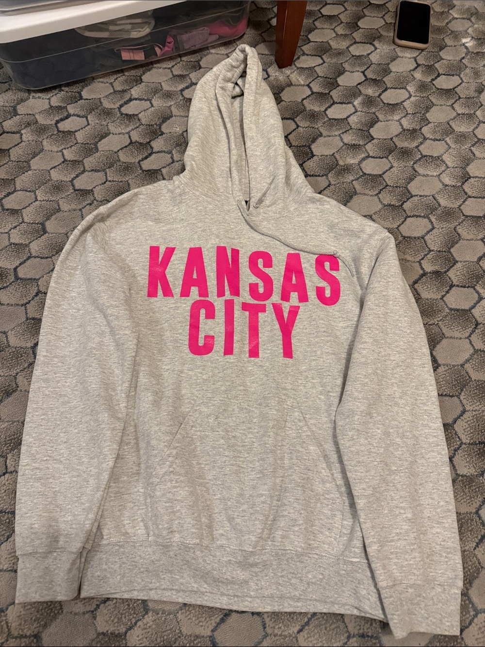 pink and grey kansas city hoodie